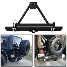 Rear Bumper With Tire Carrier D-ring Fit For 87-96 Yj 97-06 Tj Jeep Wrangler