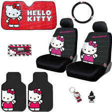For Kia New Hello Kitty Core Car Seat Steering Covers Mats Accessories Set