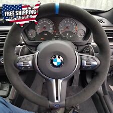 Black Alcantara Hand-stitched Suede Steering Wheel Cover For Bmw F30 F80 F82 M4