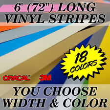 72 Solid Vinyl Racing Stripe Decals Stickers 20 Colors Rally Stripes Car