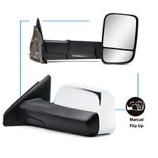 Pair Towing Mirrors For 2002-2008 150003-09 25003500 Dodge Ram Manual Chrome