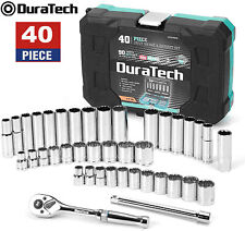 Duratech 40 Pc 38drive Socket Tool Set Saemetric Ratchet Handle Extension Bar