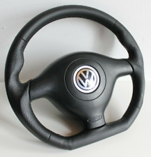 Steering Wheel Oem Vw Golf Mk4 B5 Bora Ergonomic Flat Bottom Leather Gti Custom