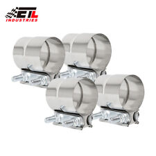 4pcs 2.5 Lap Joint Exhaust Band Clamp Stainless Steel For Exhaust Pipe Muffler