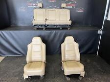 08-10 F250 Crew Cab Front Captain Bucket Rear Bench Tan Leather Seats Camel 4c
