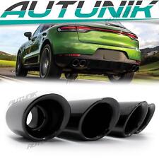 Gts-look Black Sport Exhaust Tips Tailpipe For Porsche Macan Base 2.0l 2019-2021