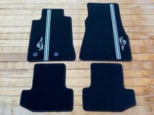 Fit For Ford Mustang Shelby Floor Mats Carpet Silver Stripe Black 4pcs 2015-23