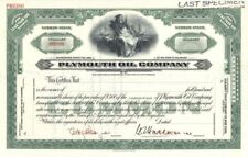 Plymouth Oil Co. - Specimen Stock Certificate - Specimen Stocks Bonds