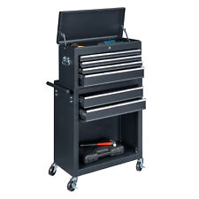 Rolling Tool Chest With Wheels Tool Box With 6 Drawers And Bottom Cabinet Black