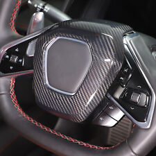 For C8 Corvette Carbon Fiber Steering Wheel Center Surround Cover Set 2020-2024