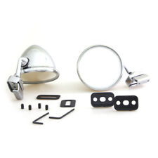 New Chrome Door Flat Mirrors Lh Rh Pair Side Clamp Fender Mirror And Compatible