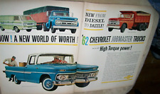 1962 62 Chevy Pickup Corvair Van Diesel Dump 2-page Large-magazine Truck Ad