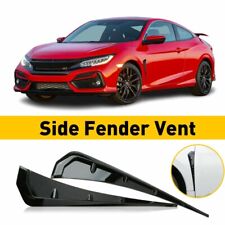 2x Glossy Black Abs Side Fender Vent Air Wing Cover Body Moldings Trim Universal