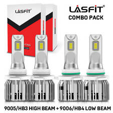 4x Lasfit 9005 9006 Combo Led Headlight High Low Beam Bulbs 6000k Cool White