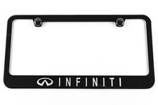 Infiniti Silver Engraved License Plate Frame Premium Quality Black Metal Usa
