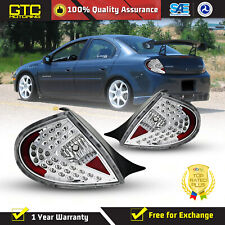 For 2000-2002 Dodge Neon Plymouth Neon Led Tail Lights Lamps Chrome Clear Lens