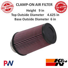 Kn Round Universal Clamp-on Air Filter 9 Height 6 Base Od 3.5 Flange Id