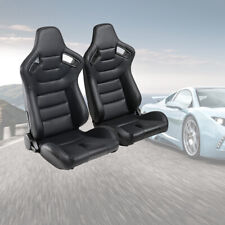 2pcs Racing Seats Universal Pvc Leather Bucket Seats Sport Pair Adjustable Seats