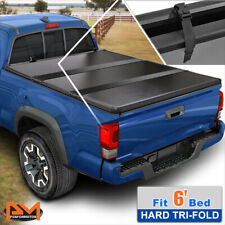 Hard Solid Tri-fold Tonneau Cover For 05-15 Tacoma Pickup W Fleetside 6ft Bed