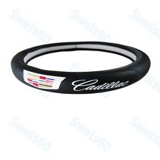 Brand New Faux Leather Black 15 Diameter Car Steering Wheel Cover For Cadillac