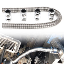 48 Stainless Steel Radiator Flexible Coolant Water Hose With Caps Kit Universal