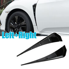 2x Universal Glossy Black Car Side Fender Vent Air Wing Cover Body Moldings Trim