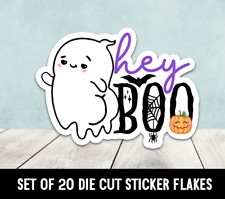 Hey Boo Ghost Halloween Die Cut Stickers - Set Of 20
