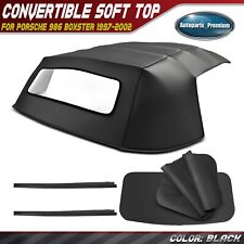 Black Convertible Soft Top W Clear Plastic Window For Porsche 986 Boxster 97-02