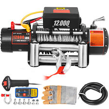 12000lbs Electric Winch 12v 85ft Steel Cable Truck Trailer Towing Off-road 4wd