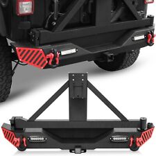 Rear Bumper With Spare Tire Carrier For 2007-2018 Jeep Wrangler Jk Jku Off-road