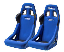 Pair Sparco Sprint Racing Bucket Seat - Blue Fabric - Fia Approved