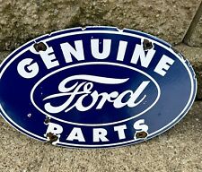 Vintage Genuine Ford Parts Porcelain Enamel Sign Gt Garage Gas Motor Oil Mancave