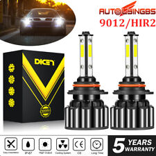 4-sides 9012 Led Headlight Bulbs Kits Hi Low Beam 6000k Super Bright High Power