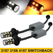 Glofe 3157 4157 Led Switchback Turn Signal Drl Parking Light Bulbs Whiteamber