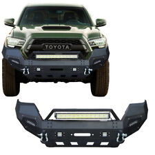 Front Bumper Fits 2016-2021 Toyota Tacoma With 5 Led Light And Winch Seat