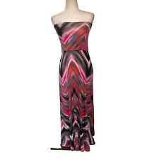 Veronica M Maxi Skirt Halter Dress Sz Small Pink Geometric Stripes Cover Up