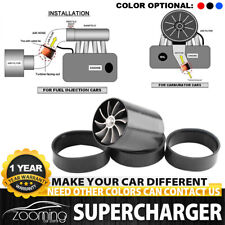 Black Supercharger Power Air Intake Turbonator Dual Fan Turbine Gas Fuel Saver