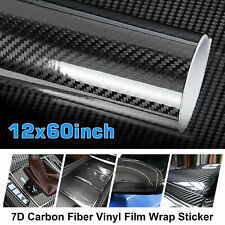 7d Carbon Fiber Vinyl Wrap Roll Car Moto Diy Interior Exterior Black 12x60