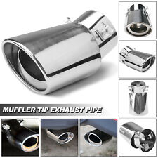 Car Chrome Stainless Steel Rear Exhaust Pipe Tail Muffler Tip Round Accessories