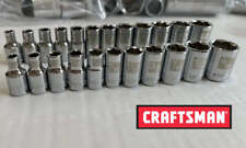 New Craftsman Easy Read 23 Pc Standard Metric 14 Drive 6 Pt Shallow Sockets