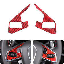 Red Carbon Fiber Steering Wheel Panel Trim Cover For Corvette C8 2020-2023 Us