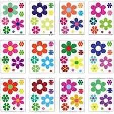 96 Pieces Car Flowers Stickers Multicolored Daisy Hippie Theme Decals Retro