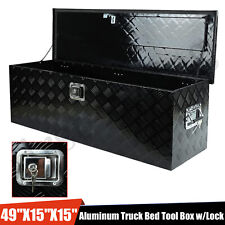 49x15x15 Aluminum Truck Pickup Flat Bed Tool Box Underbody Storage Trailer