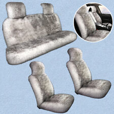 Soft White Black Front Rear Car Fur Plush Winter Seat Covers Anti-slip Cusion