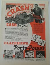 1935 Blackhawk Porto Power Tools Car Jack Vintage Automotive Ad