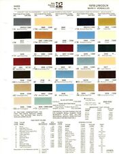 1978 Lincoln Continental Town Car Mark V Versailles Paint Chips Sheet Ppg