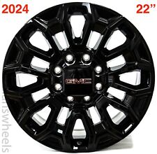 4 New 2024 Gmc Sierra 2500 3500 22 Factory Oem Gloss Black Wheels Rims 84829258