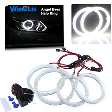 4x White Smd Halo Rings Angel Eyes Kit For Hyundai Tiburon 2000 2001 Headlight