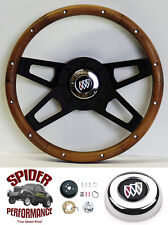 1969-1989 Buick Steering Wheel 13 12 Walnut Wood 4 Spoke Black