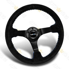 350mm Black Preemium Suede Grip Blue Stitching Nrg Rst-036mb-s-bl Steering Wheel